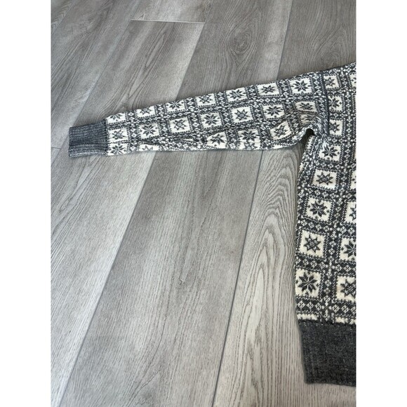Dale of‎ Norway Fair Isle Sweater Wool 1/4 Zip Snowflake | Gray | Men's Large - Picture 5 of 16